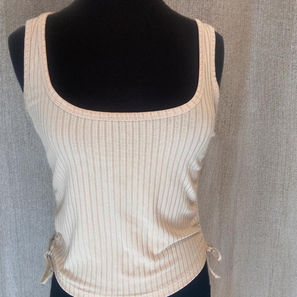 SHEIN Beige Ribbed Tank Top